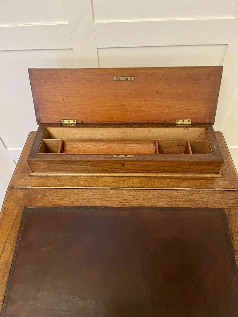 Antique Victorian Quality Walnut Freestanding Davenport - Image 11